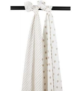 MEYCO MUŠELÍNOVÉ PLENY 2-BALENÍ DOT STRIPE SAND - LÁTKOVÉ PLENY ALL IN ONE - PŘEBALOVÁNÍ