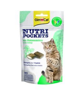 GIMBORN GIMCAT NUTRI POCKETS S CATNIPEM 60 G - DENTÁLNÍ PAMLSKY PRO KOČKY - CHOVATELSKÉ POTŘEBY MALVÍKZOO