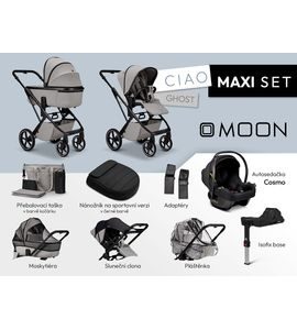 MOON CIAO MAXI SET - GHOST - KOMBINACE S PŘÍSLUŠENSTVÍM - KOČÁRKY A PŘÍSLUŠENSTVÍ