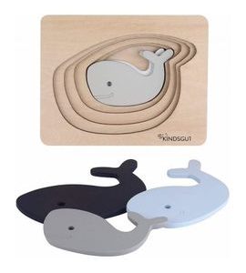 KINDSGUT DŘEVĚNÉ PUZZLE VELRYBA - MOTORICKÉ A HRY - PRO DĚTI