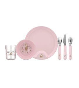 LITTLE DUTCH DĚTSKÁ JÍDELNÍ SADA 6-DÍLNÁ FAIRY GARDEN - MISKY, TALÍŘKY A PODLOŽKY - KRMENÍ