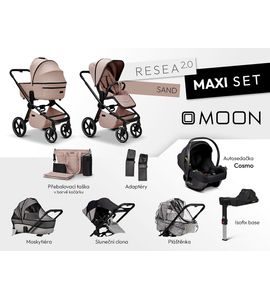 MOON RESEA 2.0 MAXI SET - SAND - KOMBINACE S PŘÍSLUŠENSTVÍM - KOČÁRKY A PŘÍSLUŠENSTVÍ