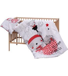 SCARLETT DĚTSKÁ POSTÝLKA S KOMPLETNÍ VÝBAVOU SCARLETT 120 X 60 CM - BANDY - DŘEVĚNÉ POSTÝLKY - SPINKÁNÍ