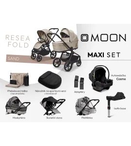 MOON RESEA FOLD MAXI SET - SAND - KOMBINACE S PŘÍSLUŠENSTVÍM - KOČÁRKY A PŘÍSLUŠENSTVÍ