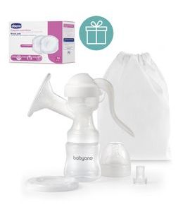 BABYONO ODSÁVAČKA MATEŘSKÉHO MLÉKA MANUÁLNÍ ANATOMY + CHICCO VLOŽKY DO PODPRSENKY 30KS - ODSÁVAČKY MATEŘSKÉHO MLÉKA - KRMENÍ