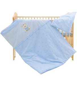 SCARLETT DĚTSKÉ POVLEČENÍ 2-DÍLNÉ MÉĎA MODRÉ 100X135CM - POVLEČENÍ DO POSTÝLKY - SPINKÁNÍ