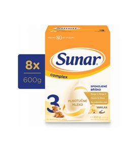 SUNAR 8X COMPLEX 3 MLÉKO BATOLECÍ VANILKA 600G - KOJENECKÁ MLÉKA - KRMENÍ