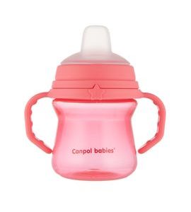CANPOL BABIES HRNEČEK SE SILIKONOVÝM PÍTKEM FIRSTCUP 150ML RŮŽOVÝ - DĚTSKÉ HRNEČKY - KRMENÍ
