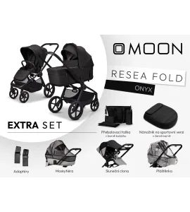MOON RESEA FOLD EXTRA SET - ONYX - KOMBINACE S PŘÍSLUŠENSTVÍM - KOČÁRKY A PŘÍSLUŠENSTVÍ