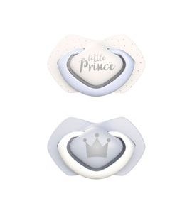 CANPOL BABIES SET SYMETRICKÝCH SILIKONOVÝCH DUDLÍKŮ 0-6M ROYAL BABY MODRÝ - ŠIDÍTKA A DOPLŇKY - KRMENÍ