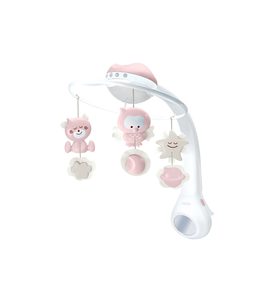 INFANTINO HUDEBNÍ KOLOTOČ S PROJEKCÍ 3V1 DUSTY PINK - KOLOTOČE NA POSTÝLKU - PRO DĚTI