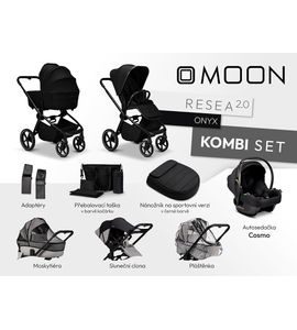 MOON RESEA 2.0 KOMBI SET - ONYX - KOMBINACE S PŘÍSLUŠENSTVÍM - KOČÁRKY A PŘÍSLUŠENSTVÍ