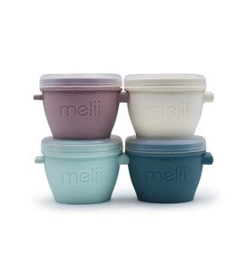 MELII SILIKONOVÉ KELÍMKY NA POTRAVINY SNAP&GO 118 ML - 4KS - LUXE PASTELOVÉ - USKLADNĚNÍ JÍDLA - KRMENÍ