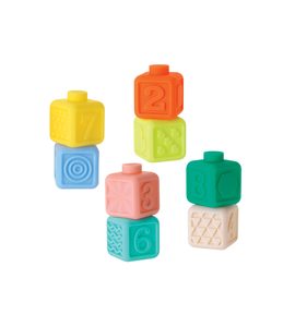 INFANTINO KOSTKY SQUEEZE & STACK 8 KS - STAVEBNICE A PUZZLE - PRO DĚTI