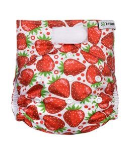 T-TOMI KAPSOVÁ PLENA (TYP AIO) - SUCHÝ ZIP STRAWBERRIES - BODY NA LÁTKOVÉ PLENKOVÁNÍ - PŘEBALOVÁNÍ