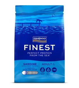 FISH4DOGS GRANULE VELKÉ PRO DOSPĚLÉ PSY FINEST SARDINKA SE SLADKÝMI BRAMBORAMI 1,5 KG, 1+ - GRANULE PRO PSY - CHOVATELSKÉ POTŘEBY MALVÍKZOO