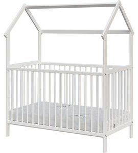 SCARLETT DĚTSKÁ POSTÝLKA DOMEČEK RIKA S VYNDAVACÍMI PŘÍČKAMI BOROVICE BÍLÁ 120 X 60 CM - DŘEVĚNÉ POSTÝLKY - SPINKÁNÍ