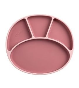 BIBADO SILIKONOVÝ DĚLENÝ TALÍŘ S PŘÍSAVKOU BLUSH - MISKY, TALÍŘKY A PODLOŽKY - KRMENÍ