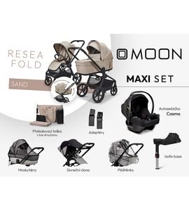 MOON RESEA FOLD MAXI SET - SAND - KOMBINACE S PŘÍSLUŠENSTVÍM - KOČÁRKY A PŘÍSLUŠENSTVÍ