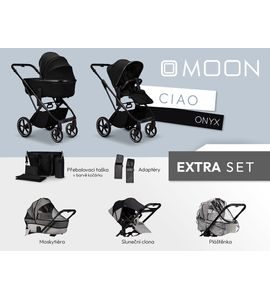 MOON CIAO EXTRA SET - ONYX - KOMBINACE S PŘÍSLUŠENSTVÍM - KOČÁRKY A PŘÍSLUŠENSTVÍ