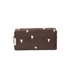 STUDIO NOOS PUFFY POUCH KABELKA BROWN HEARTS - ORGANIZÉRY A KOŠÍKY - KOČÁRKY A PŘÍSLUŠENSTVÍ