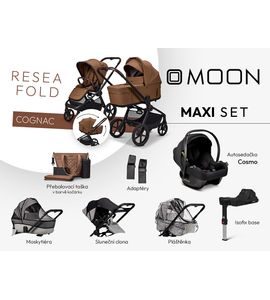 MOON RESEA FOLD MAXI SET - COGNAC - KOMBINACE S PŘÍSLUŠENSTVÍM - KOČÁRKY A PŘÍSLUŠENSTVÍ