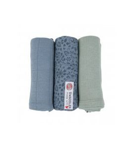 LODGER SWADDLER FLOWER TRIBE 3BALENÍ 70 X 70 CM OCEAN - LÁTKOVÉ PLENY SKLÁDANÉ - PŘEBALOVÁNÍ