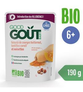 GOOD GOUT BIO DÝŇOVÁ POLÉVKA S ČERVENOU ČOČKOU A LÍSKOVÝMI OŘÍŠKY (190 G) - EXPIRACE 18.2.2026 - MASO/ZELENINA - KRMENÍ