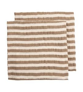 MEYCO MUŠELÍNOVÉ PLENY FAT STRIPE 120X120 CM 2-BALENÍ - TAUPE - LÁTKOVÉ PLENY ALL IN ONE - PŘEBALOVÁNÍ