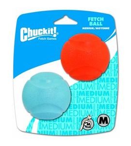 CHUCKIT! MÍČKY FETCH MEDIUM 6,5 CM - 2 NA KARTĚ - MÍČKY PRO PSY - CHOVATELSKÉ POTŘEBY MALVÍKZOO