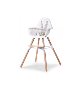 CHILDHOME ŽIDLIČKA 2V1 EVOLU 2 NATURAL / WHITE - JÍDELNÍ ŽIDLIČKY DŘEVĚNÉ - KRMENÍ