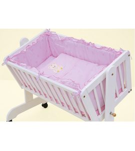 SCARLETT SOUPRAVA DO KOLÉBKY MÉĎA- RŮŽOVÁ - POVLEČENÍ DO POSTÝLKY - SPINKÁNÍ