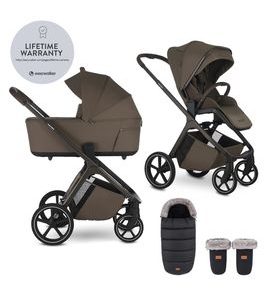 EASYWALKER SET KOČÁREK 2V1 ZOEY GO CHESTNUT BROWN XL S PŘÍSLUŠENSTVÍM - KOMBINACE S PŘÍSLUŠENSTVÍM - KOČÁRKY A PŘÍSLUŠENSTVÍ