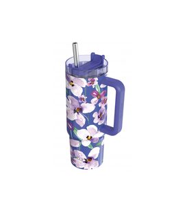 QUOKKA NEREZOVÝ TERMOHRNEK S BRČKEM STREAM FLOWER DUSK 950 ML - TERMOOBALY A TERMOSKY - KRMENÍ