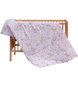 SCARLETT SOUPRAVA DO POSTÝLKY 2-DÍLNÁ SRNEČEK RŮŽOVÁ 100X135CM - POVLEČENÍ DO POSTÝLKY - SPINKÁNÍ