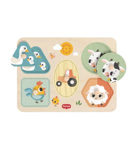 TINY LOVE PUZZLE SE ZVUKY DŘEVĚNÉ FARMERS FUNDAY - DŘEVĚNÉ HRAČKY - PRO DĚTI