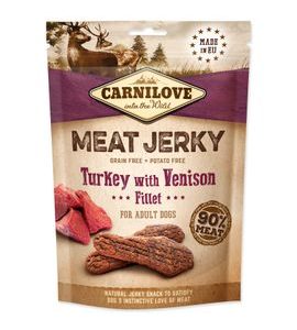 CARNILOVE JERKY VENISON & TURKEY FILLET 100 G - SUŠENÉ PAMLSKY PRO PSY - CHOVATELSKÉ POTŘEBY MALVÍKZOO