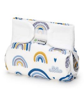 T-TOMI ORTOPEDICKÉ ABDUKČNÍ KALHOTKY - SUCHÝ ZIP BLUE RAINBOW (3-6KG) - PLENKOVÉ KALHOTKY - PŘEBALOVÁNÍ