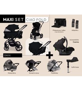 MOON CIAO FOLD MAXI SET - ONYX - TROJKOMBINACE - KOČÁRKY A PŘÍSLUŠENSTVÍ