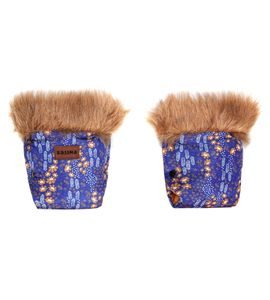 EMITEX RUKAVICE EMMIK KVĚTINKY - MODRÉ - RUKÁVNÍKY NA KOČÁREK - KOČÁRKY A PŘÍSLUŠENSTVÍ