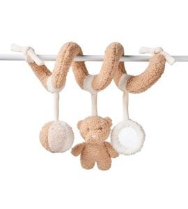 NATTOU HRAČKA SPIRÁLA TEDDY MEDVÍDEK 20 CM, 0M+ - SPIRÁLY NA POSTÝLKU / AUTOSEDAČKU - PRO DĚTI