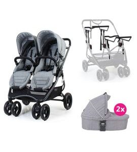 VALCO BABY SNAP ULTRA DUO TAILOR MADE GREY MARLE + 2X KORBA + ADAPTÉRY - KOČÍKY PRE DVOJIČKY - KOČÍKY A PRÍSLUŠENSTVO