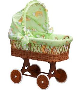 SCARLETT PROUTĚNÝ KOŠÍK NA MIMINKO S BOUDIČKOU SCARLETT MRÁČEK ZELENÁ - KOŠÍKY A KOLÉBKY - SPINKÁNÍ