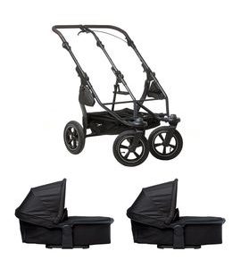 TFK TFK SET DUO2 FRAME 2025 - AIR WHEEL + CARRYCOT BLACK - KOČÁRKY PRO DVOJČATA - KOČÁRKY A PŘÍSLUŠENSTVÍ