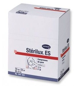 HARTMANN Kompres Sterilux ES sterilní 7.5 x 7.5 cm 100% bavlna 13 vláken, 8 vrstev 25 x 2 ks