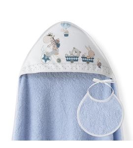 INTERBABY OSUŠKA FROTÉ ZVÍŘÁTKA - MODRÁ - OSUŠKY A DĚTSKÉ ŽUPANY - KOUPÁNÍ A ZDRAVÍ