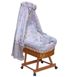 SCARLETT PROUTĚNÝ KOŠÍK NA MIMINKO S NEBESY GUSTO MODRÁ - NEBESA NAD POSTÝLKU - SPINKÁNÍ