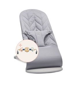 BABYBJORN LEHÁTKO BABYBJORN BOUNCER BLISS LIGHT GREY WOVEN PETAL S HRAČKOU GOOGLY EYES PASTEL - LEHÁTKA A HOUPADLA - SPINKÁNÍ