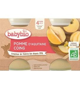 BABYBIO JABLKO KDOULE 2X130 G - OVOCE/DEZERTY - KRMENÍ