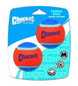 CHUCKIT! MÍČKY TENISOVÉ MEDIUM 6,5 CM - 2 NA KARTĚ - MÍČKY PRO PSY - CHOVATELSKÉ POTŘEBY MALVÍKZOO